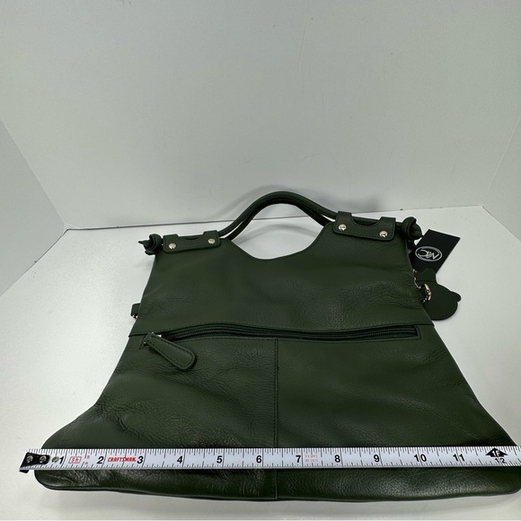 NWT - Madi Claire Flap Over Leather Satchel Handbag - Verona - Olive - Picture 6 of 14